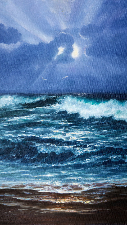 Oil painting by the sea preview