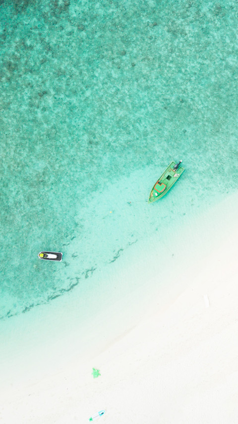 Aerial drone view of picture perfect beach preview
