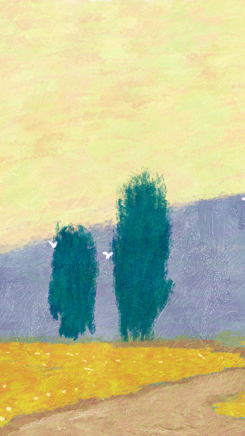 Abstract landscape oil painting preview