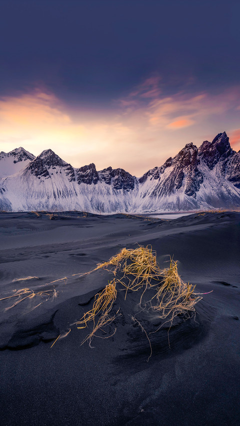 Next to the Stokksnes mountain, in Iceland preview