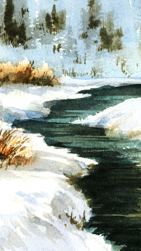 Illustration of snow scenery preview