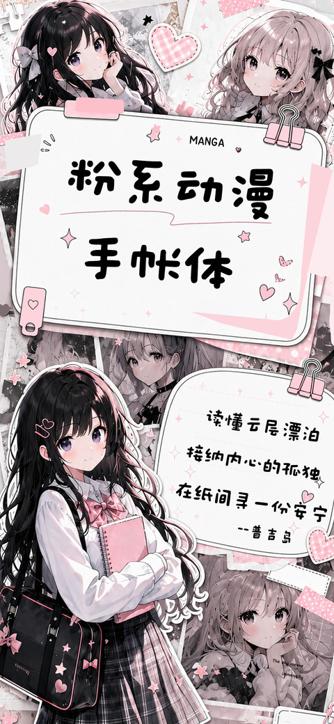 粉系动漫手帐体 preview
