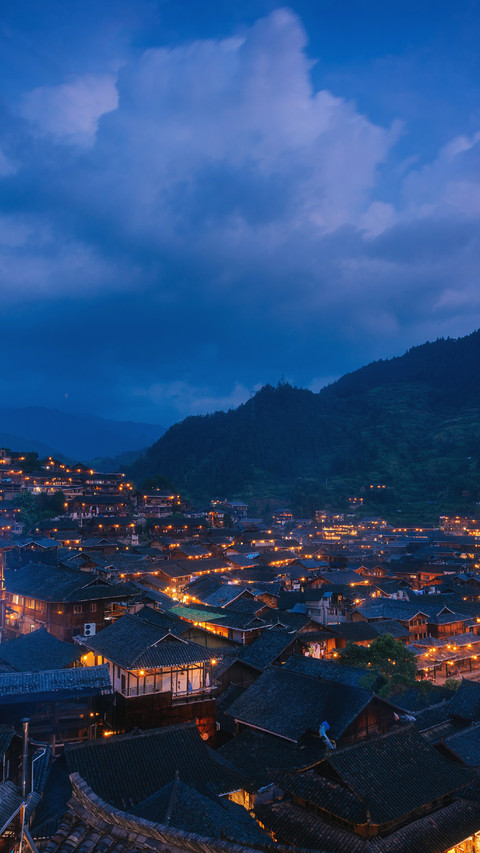 The Small Town at Night is Beautiful And Peaceful preview