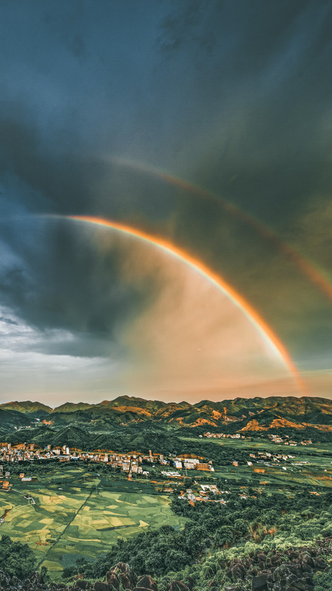 Rainbow View of a Small Town preview
