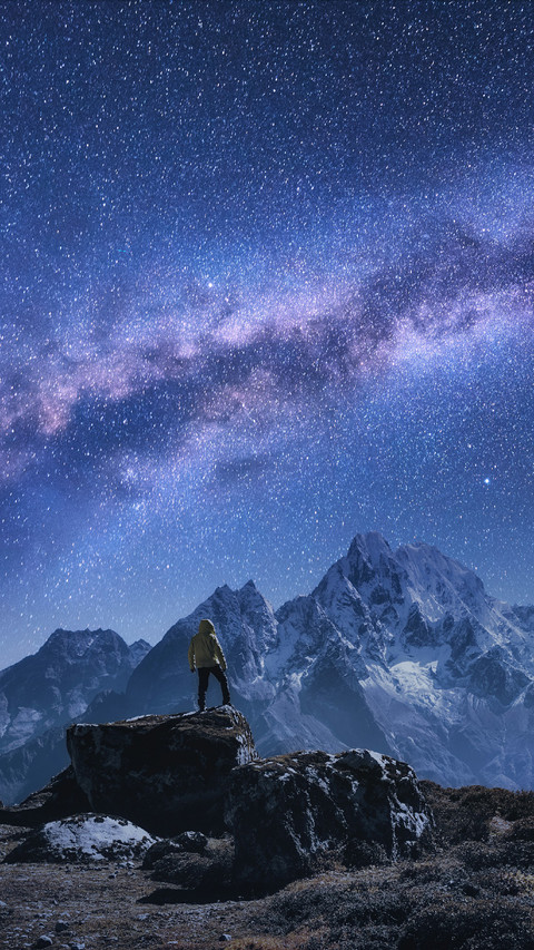 Man Standing Alone Under The Stars preview