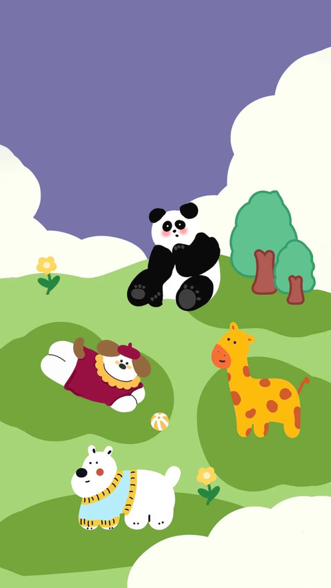 可爱动物春日壁纸-锐景创意 preview