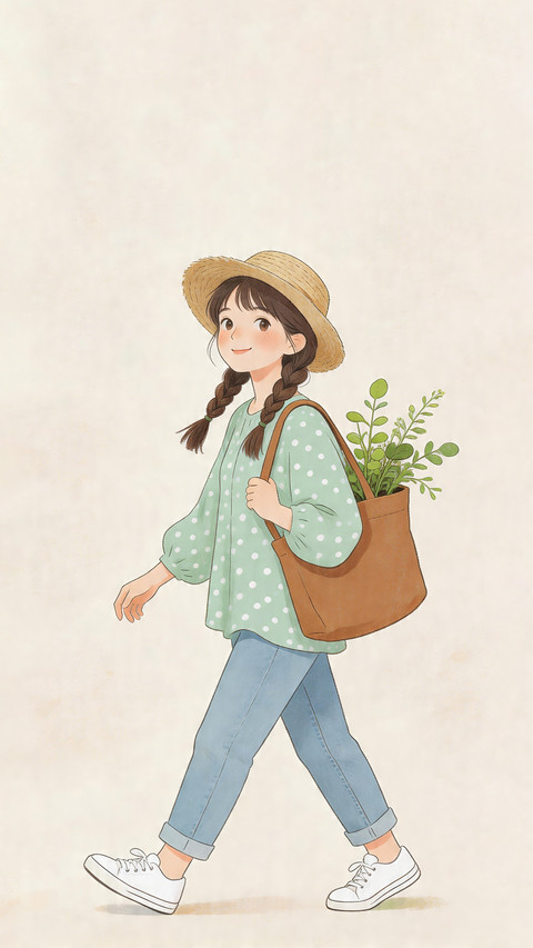 治愈系手绘少女风-锐景创意 preview