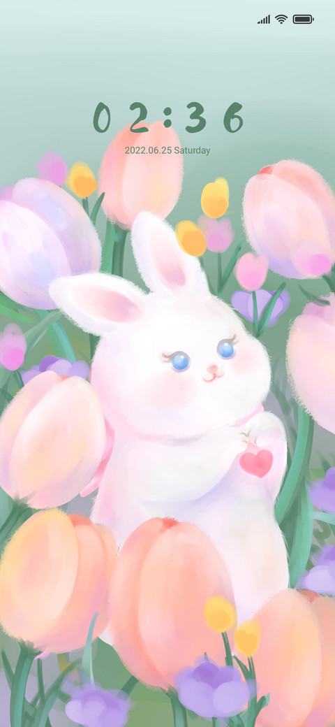 Rabbits in flowers preview