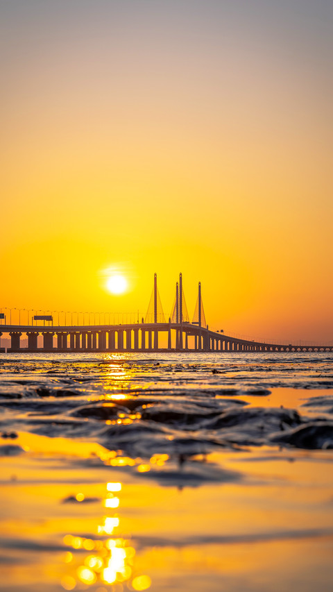 Reflection of the warm sunrise preview