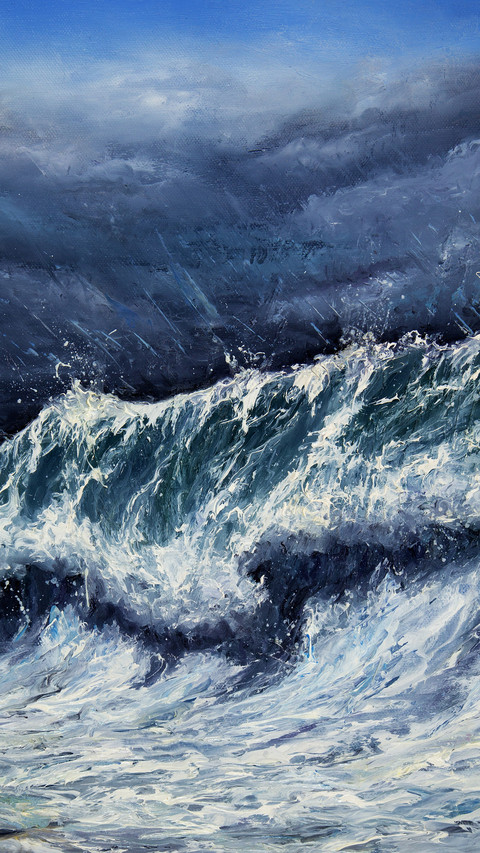 Oil painting of the ocean preview