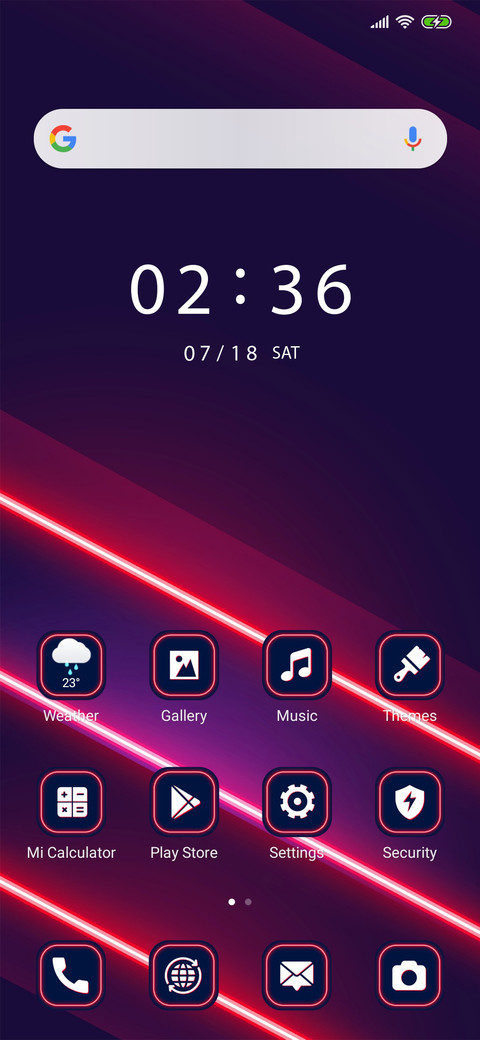 Red Neon_3MDP miui theme