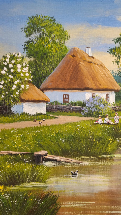 Countryside oil painting preview