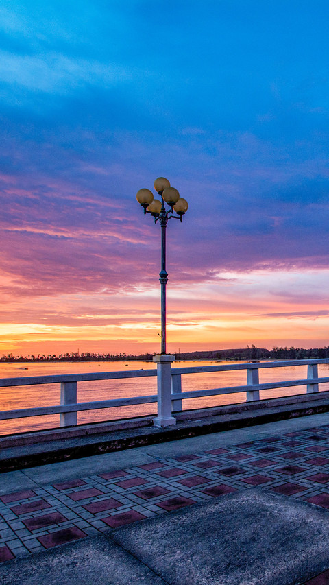 Bridge Thailand in evening under blue sky preview