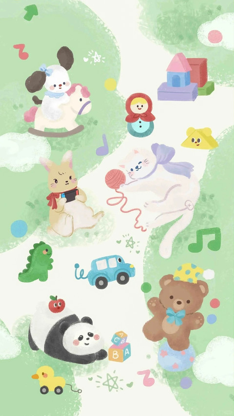 可爱动物春日壁纸-锐景创意 preview