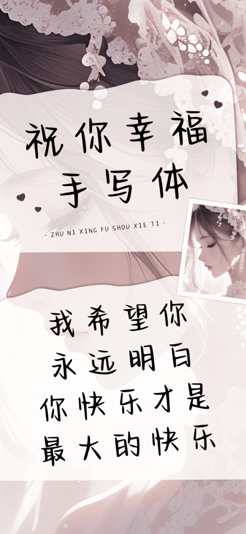 祝你幸福手写体 preview