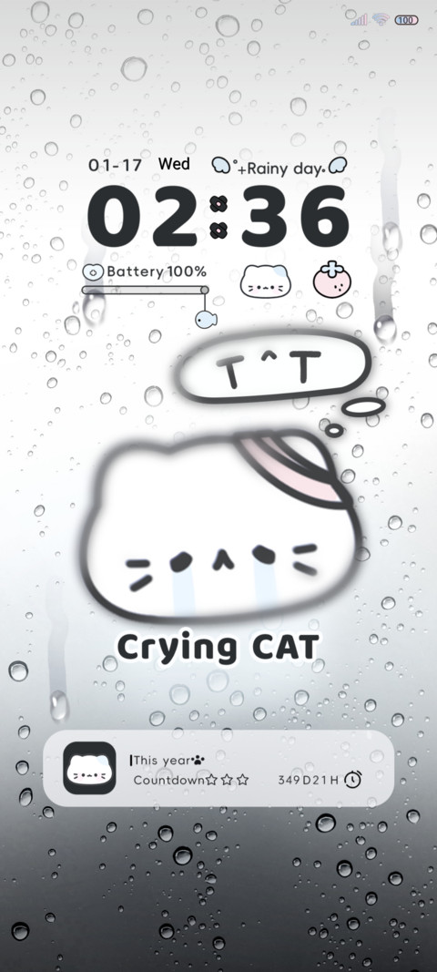 Rain sad cat preview