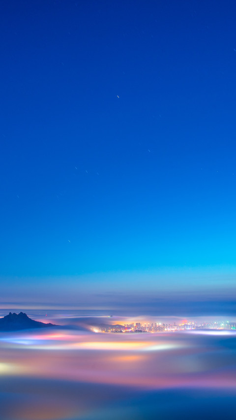 Qingdao advection fog night view preview