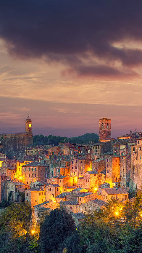 A Small Town Brightly Lit in The Evening preview