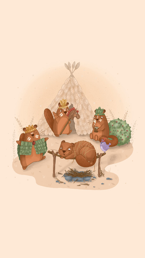 A beaver playing Native American Indian preview