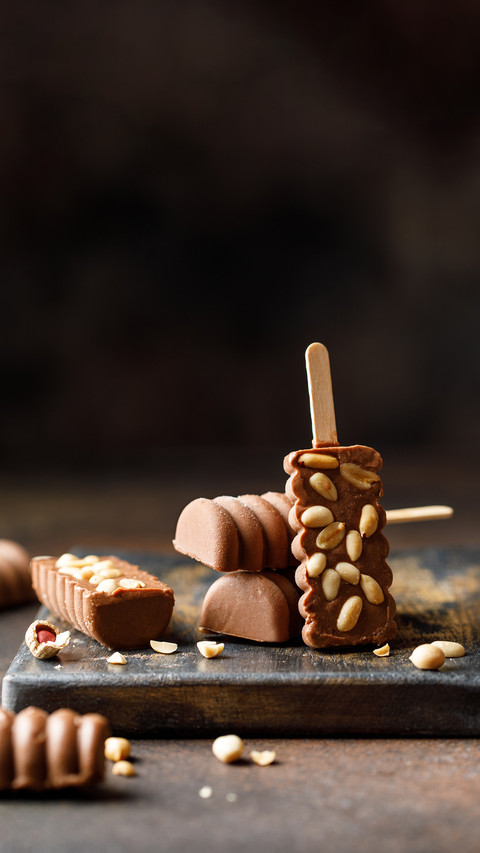 Homemade ice cream with nuts and cocoa preview