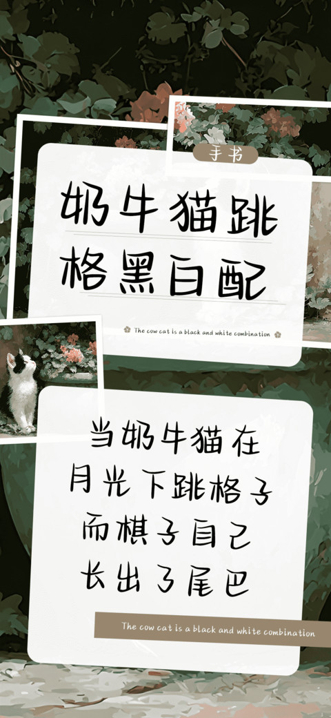 奶牛猫跳格黑白配 preview