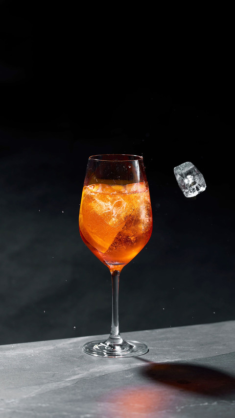 A refreshing cocktail in a glass with ice cubes preview