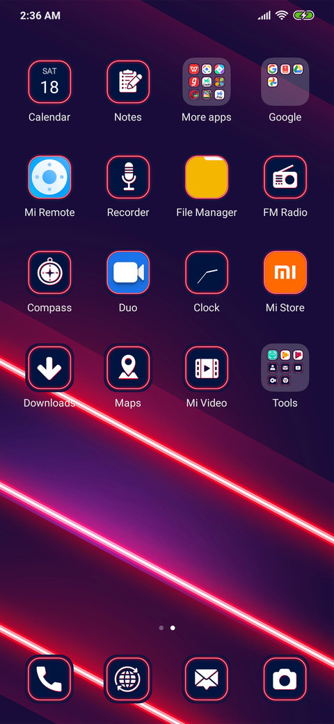 Red Neon_3MDP miui theme