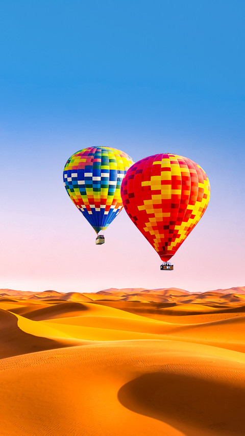 Amazing View of Sand Dunes with Hot Air Balloons preview
