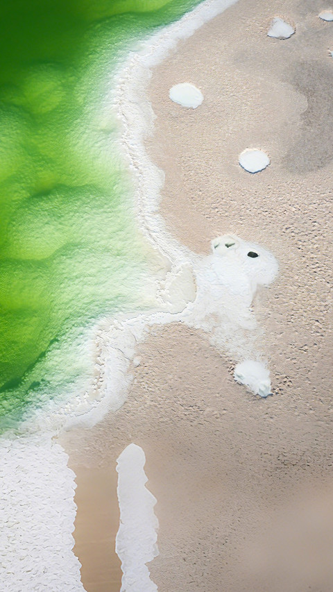 White rabbits growing in salt lakes preview