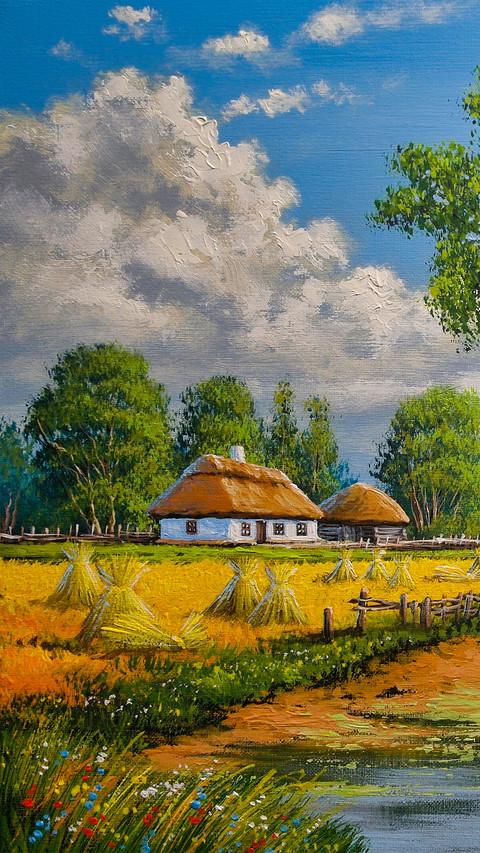 Countryside oil painting preview