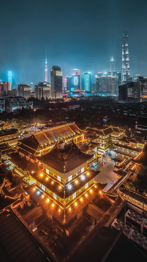 Brightly Lit City Night Scene preview