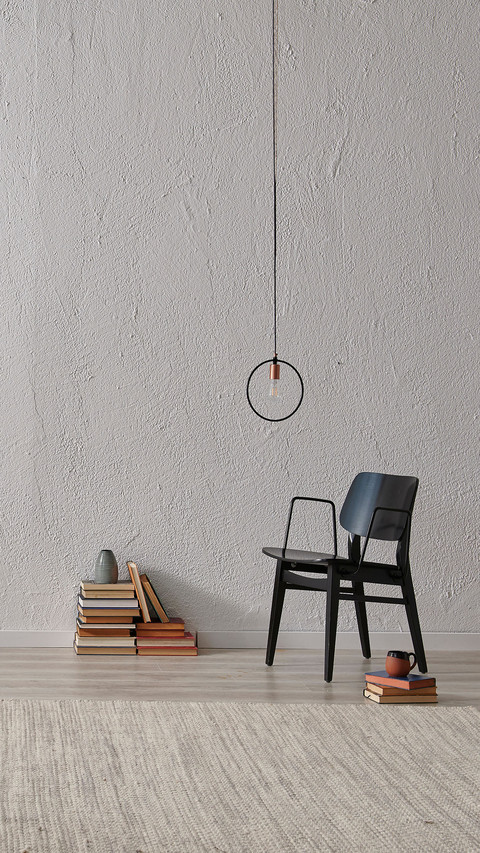 Decorative grey room concept with carpet chair preview