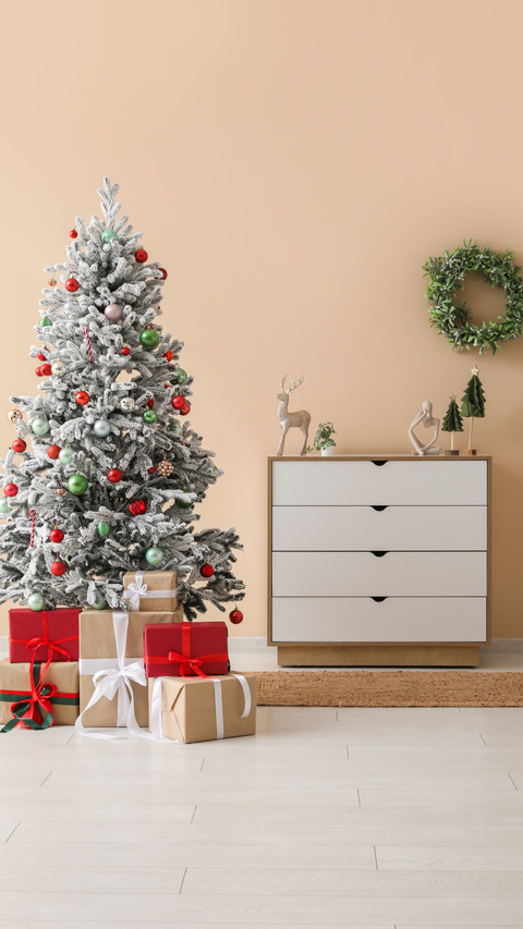 Merry Christmas Tree with Sweet Candies and Colorful Gifts preview