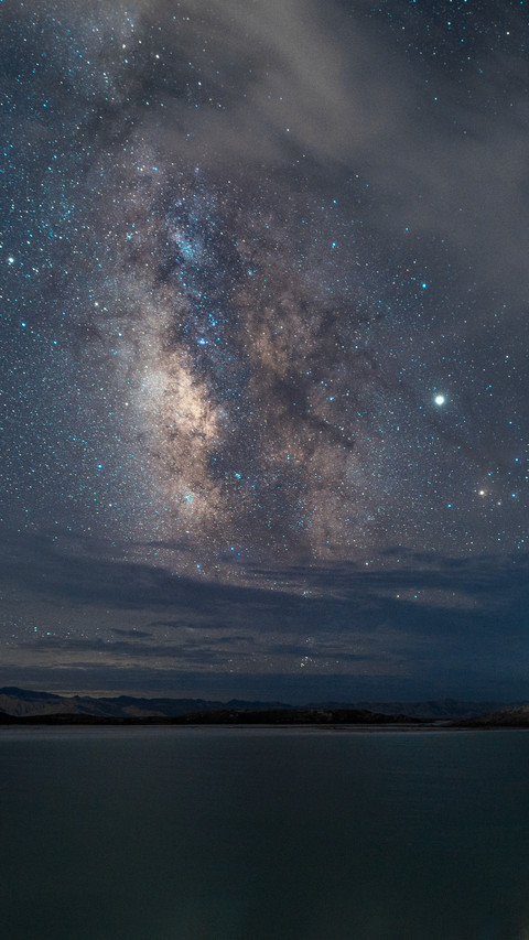 The night view of the star river at jade lake in qinghai preview