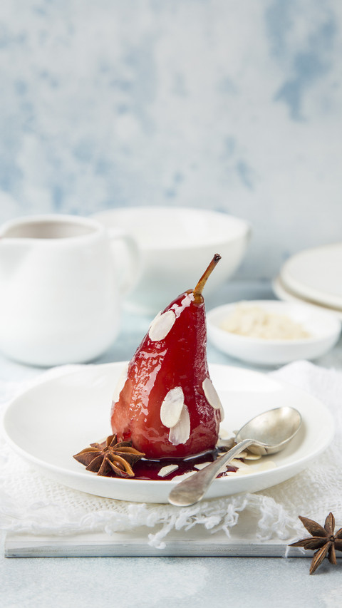Poached Pears in Spicy Red Wine Syrup preview