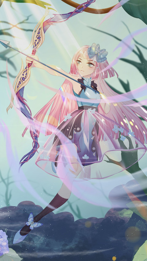 Girl Holding A Bow And Arrow Ready to Shoot preview