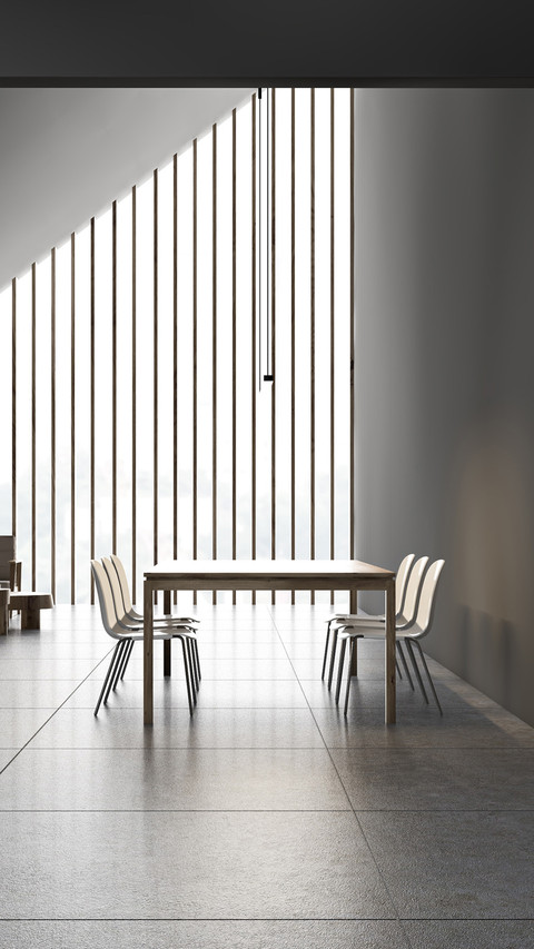 Interior of attic dining room with gray walls preview