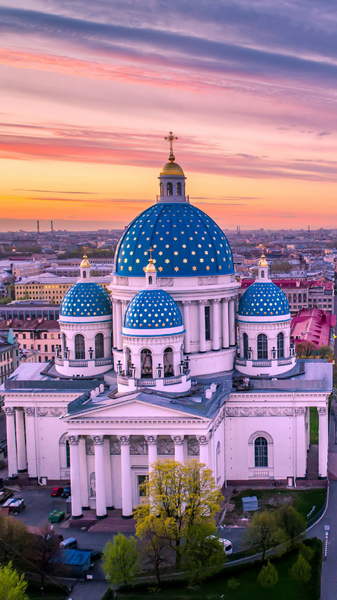 Beautiful White Church in The Sunset preview