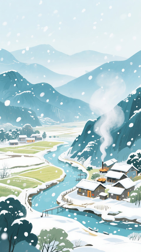 二十四节气之冬至壁纸-锐景创意 preview