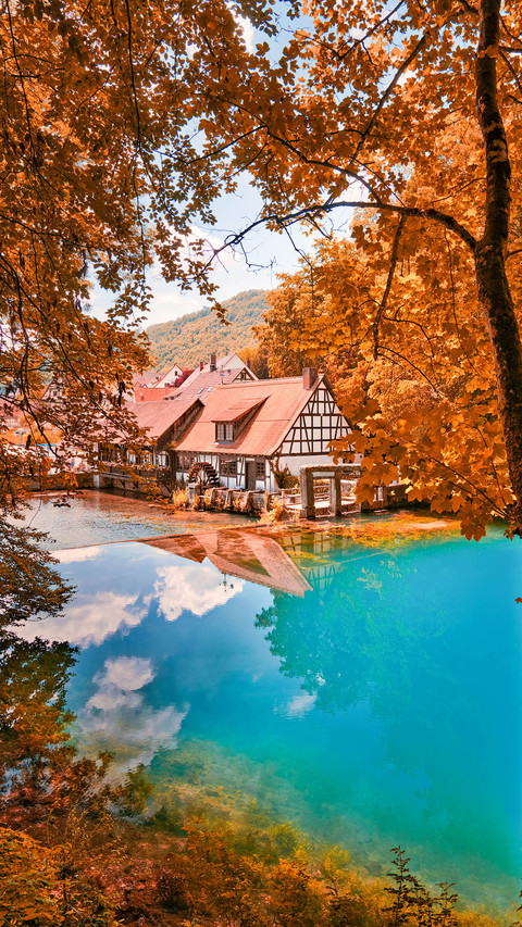 Blautopf Germany autumn blue lake preview