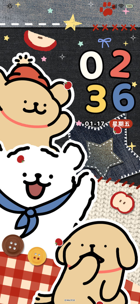 线条小狗 复古牛仔 preview