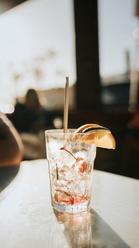 Empty cocktail glass at a bar preview