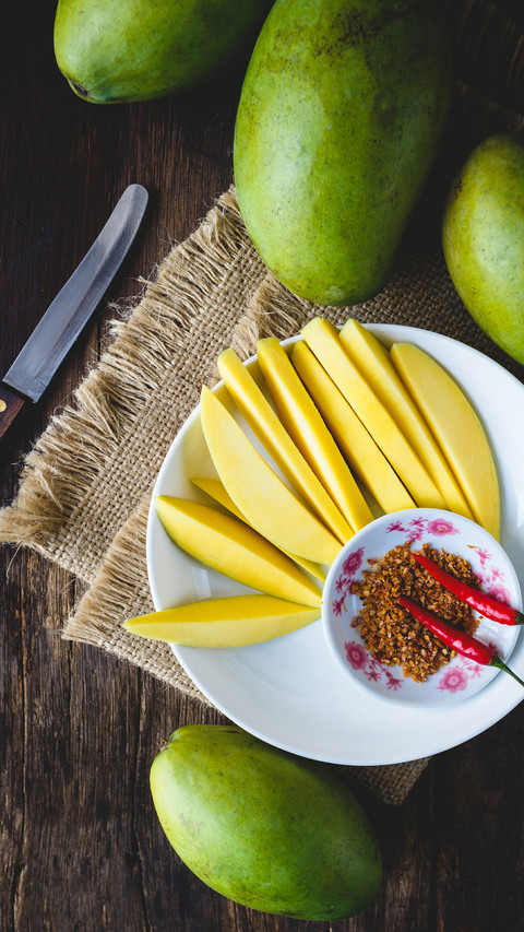 Mango dipped in chili pepper delicious double preview
