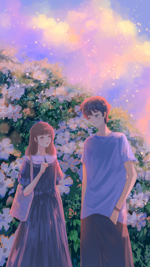 Lovers Talking to Each Other in The Sunset preview
