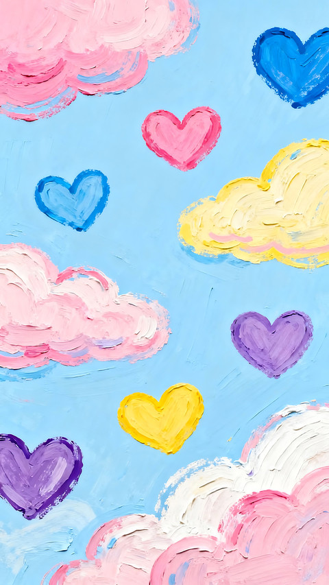 Oil painting style loving clouds preview