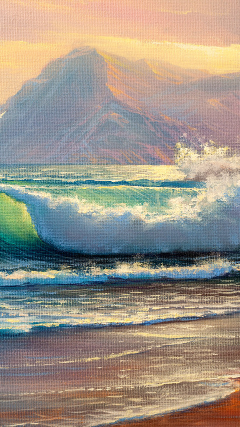 Oil painting of the ocean preview