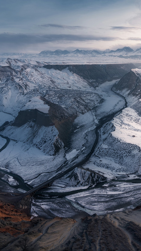 Aerial View of The Beautiful Snow Mountains preview
