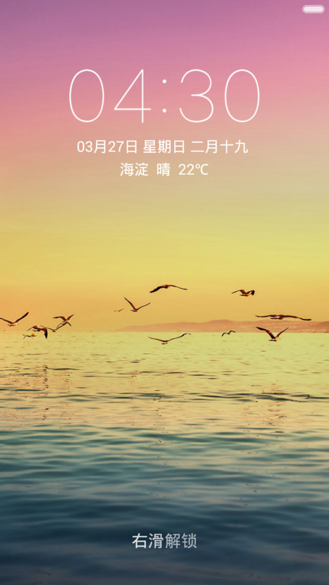 晚霞海面 海鸥齐飞 右滑解锁 preview