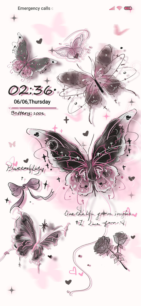 Pink butterfly preview