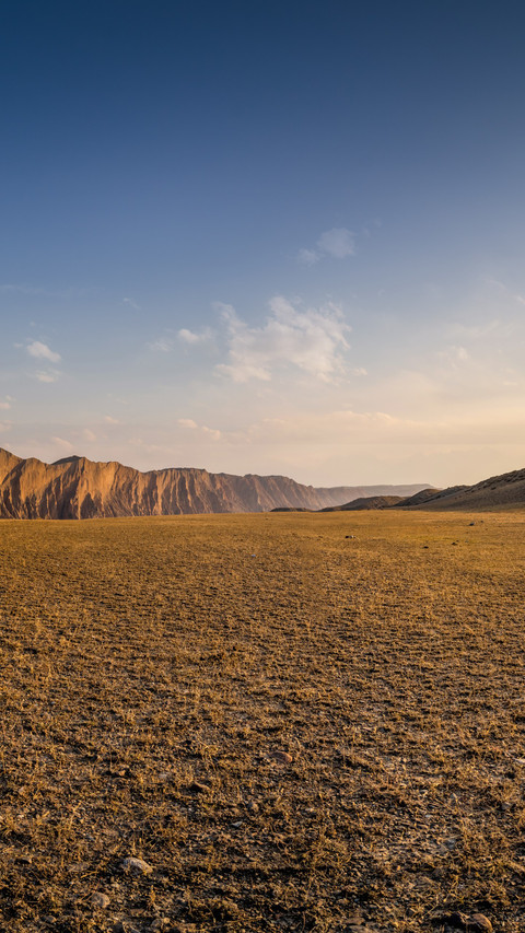 The sunset scenery in the canyon of xinjiang in autumn preview